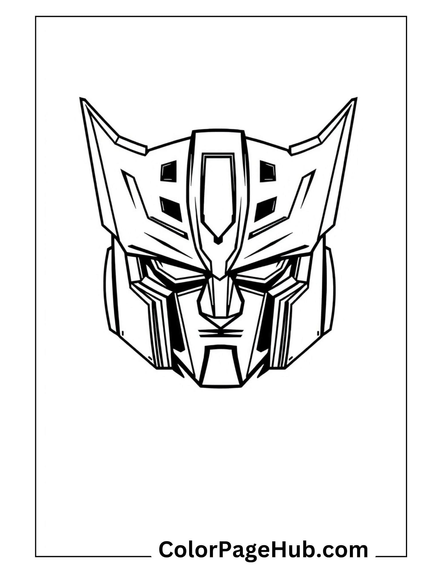 Iconic Autobot leader Optimus Prime helmet design - Transformers coloring pages featuring the classic robot face symbol for fans